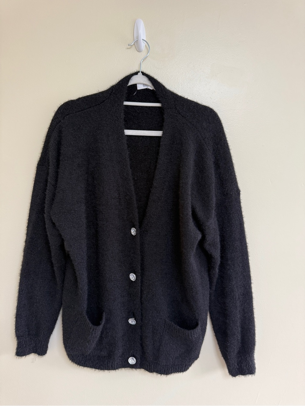 Fever Black Button-Front Women's Cardigan